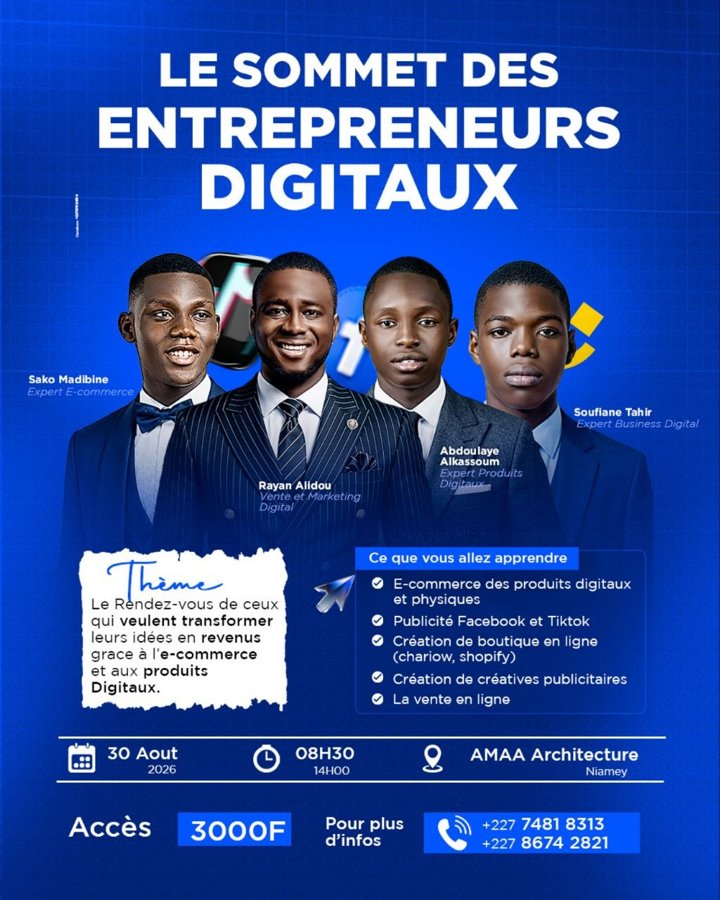 Affiche officielle — Le Sommet des Entrepreneurs Digitaux